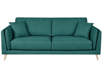 Sofá moderno 3 plazas de tela azul pavo real VOGUE